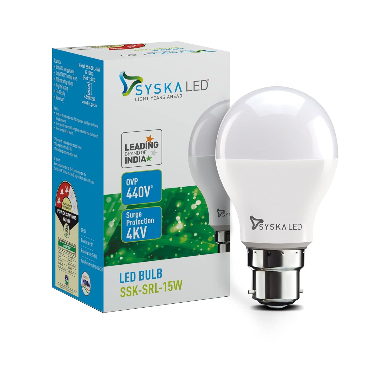 SYSKA 15 W B22D Led Cool Day Light Bulb
